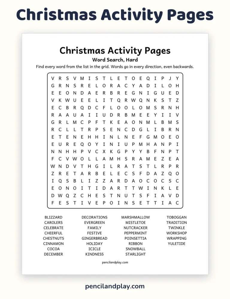 Printable Christmas Activity Pages for Kids
