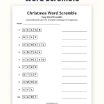 Christmas Word Scramble: Free Printable Holiday Word Scramble